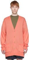 Dries Van Noten Orange Mohair Cardigan In 354 Salmon