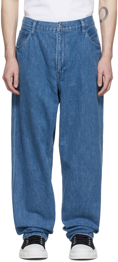 Non+ Blue Wide Jeans In Washed