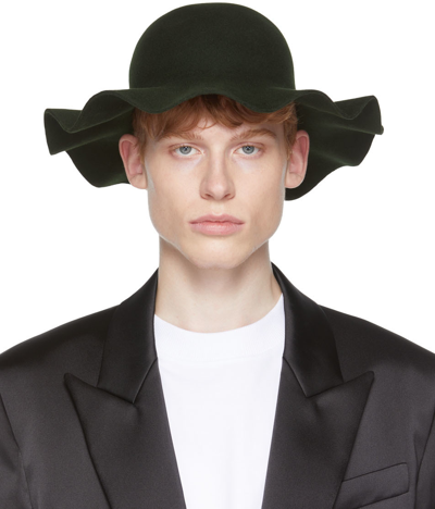 Ami Alexandre Mattiussi Green Borsalino Edition Felted Hare Fur Hat In Evergreen/311