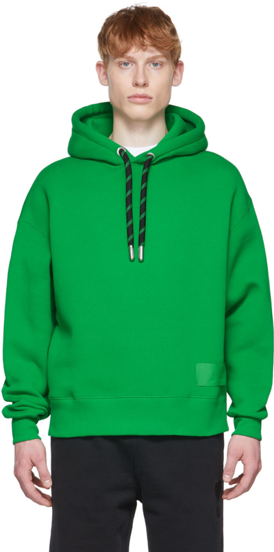 Ami Alexandre Mattiussi Cotton-blend Hoodie Sweatshirt In Green