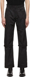 Marine Serre Moiré Straight-leg Mid-rise Recycled-polyester-blend Trousers In Black