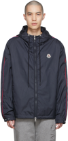 Moncler Hattab Logo-patch Nylon Hooded Jacket In Navy