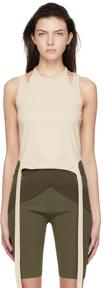 Dion Lee Beige Cotton Tank Top In Sand