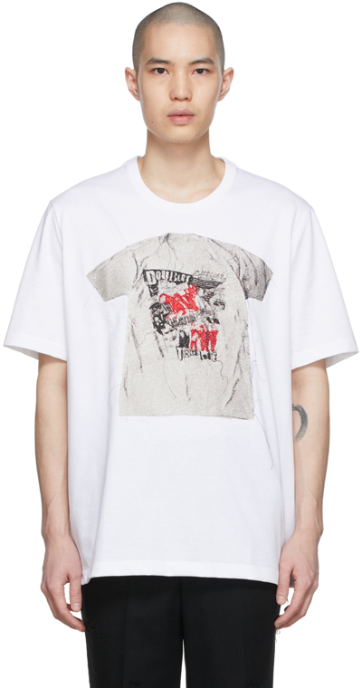 Doublet Graphic-print Cotton T-shirt In Weiss