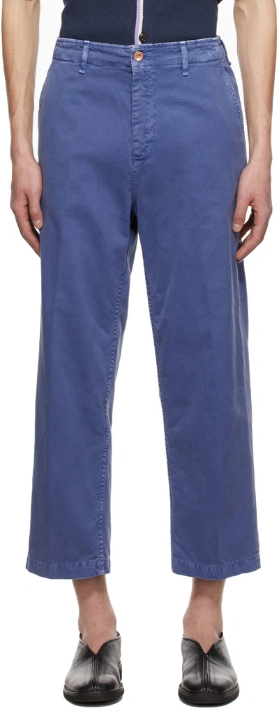 President's Blue Gabardine Jeans In Marina