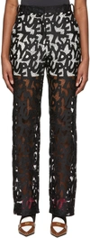 Puppets And Puppets Black Polyester Trousers In Black