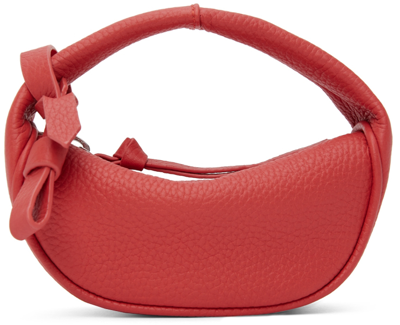 By Far Pink Micro Cush Top Handle Bag In Coral