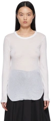 ANN DEMEULEMEESTER WHITE KARO LONG SLEEVE T-SHIRT