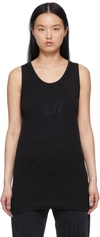Ann Demeulemeester Mara Ribbed Cotton Tank Top In 099 Black