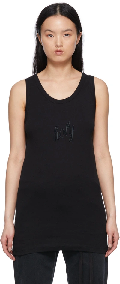 Ann Demeulemeester Seva Embroidered Tank Top In Black