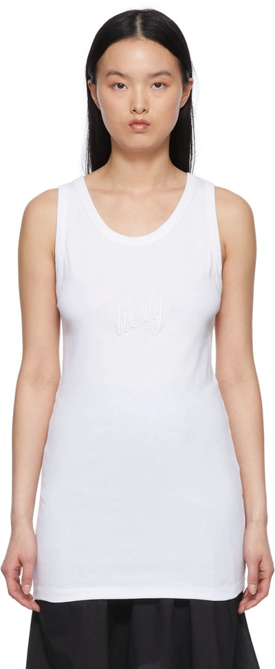 Ann Demeulemeester White Cotton Tank Top In 001 White