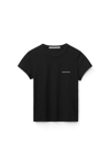 Alexander Wang Shrunken Tee In High Twist Jersey In Black
