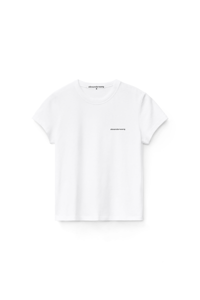 Alexander Wang Shrunken Tee In High Twist Jersey In White