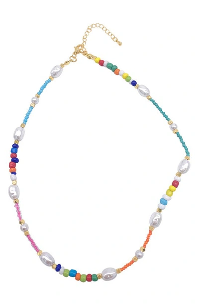 Adornia 6mm Freshwater Pearl & Bead Necklace In Multi
