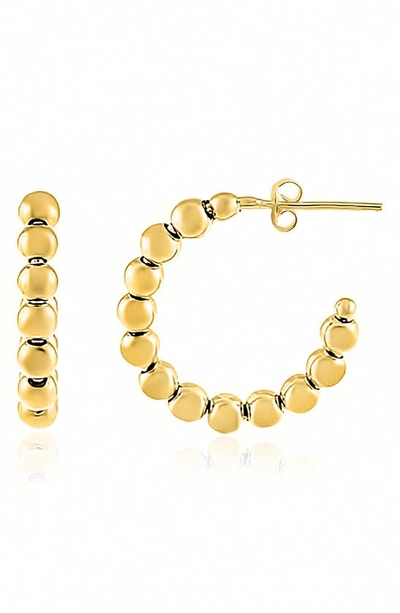 Gabi Rielle 14k Gold Dipped Sterling Silver Gold Caviar 19mm Hoop Earrings