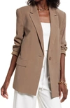 Open Edit Oversize Blazer In Brown Shiitake