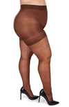 Memoi Plus Size Curvy Silky Sheer Control Top Pantyhose Mm-2210 In French Coffee
