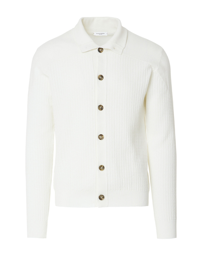 Paolo Pecora Cardigan With Contrasting Buttons In Panna