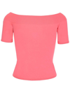 Alexander Mcqueen Off-shoulders Top Made Of Viscose Jersey In Orange