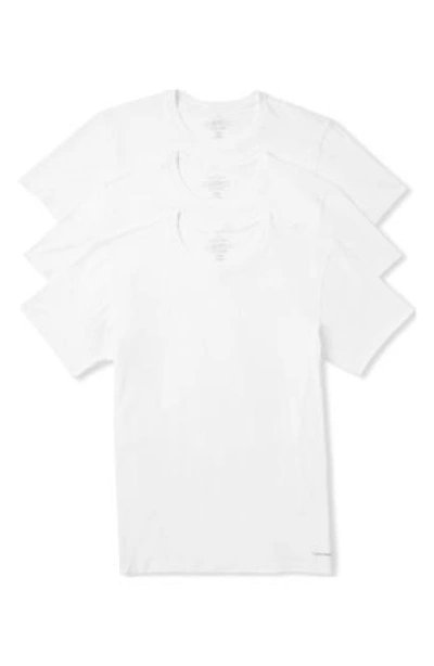Calvin Klein Slim Fit 3-pack Cotton T-shirt In White