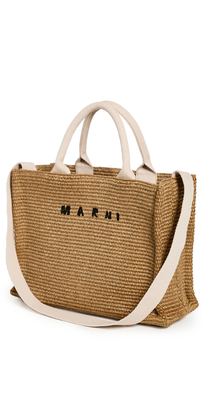Marni Small Basket Bag In Brown