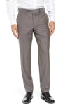Ted Baker Jerome Trim Fit Soft Constructed Stretch Wool Blend Tapered Leg Pants In Taupe