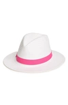 Nordstrom Rack Flat Weave Panama Hat In White Combo