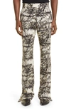 Amiri Graphic-print Flared Trousers In Alabaster