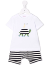 Il Gufo Graphic-print Striped Short Set In White