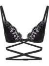 Dolce & Gabbana Crossover-strap Laced Triangle-bra In Nero