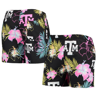 Foco Men's  Black Texas A&m Aggies Neon Floral Swim Trunks