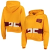 Refried Apparel Gold Washington Commanders Cropped Pullover Hoodie In Gold