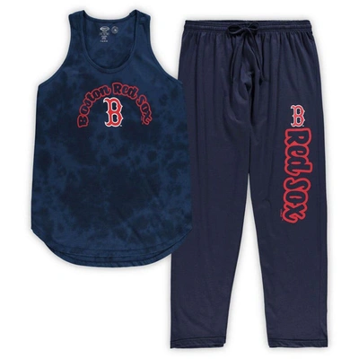 Concepts Sport Women's  Navy Boston Red Sox Plus Size Jersey Tank Top And Pants Sleep Set