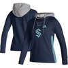 ADIDAS ORIGINALS ADIDAS DEEP SEA BLUE SEATTLE KRAKEN SKATE LACE AEROREADY PULLOVER HOODIE