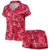 CONCEPTS SPORT CONCEPTS SPORT RED ST. LOUIS CARDINALS FLAGSHIP ALLOVER PRINT TOP & SHORTS SLEEP SET