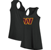 Majestic Threads Black Washington Commanders Bling Scoop Neck Racerback Tank Top In Black