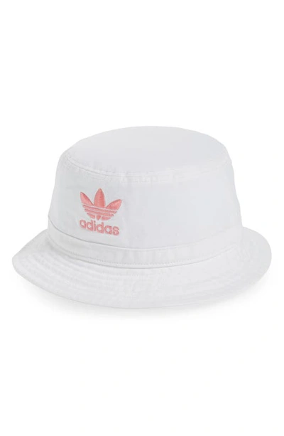 Adidas Originals Unisex Washed Cotton Bucket Hat In White