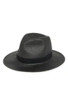 Nordstrom Rack Flat Weave Panama Hat In Black
