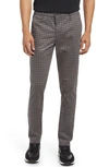 Ag Jamison Check Skinny Chino Pants In Bateman Check Black / Brick