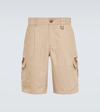 BURBERRY COTTON AND LINEN CARGO SHORTS