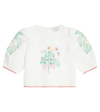 STELLA MCCARTNEY EMBROIDERED LINEN AND COTTON BLOUSE