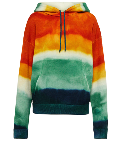 Alanui Paradise Island Knitted Hoodie In Orange