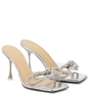 Mach&mach Double Bow Crystal-embellished Leather And Pvc Mules In Clear Pvc