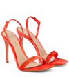Gianvito Rossi 'britney' Strass Embellished Chenille Sandals In Orange