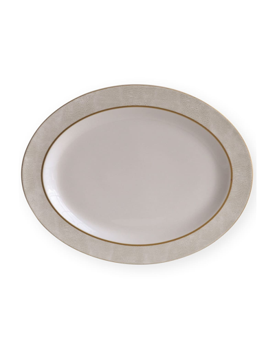 Bernardaud Sauvage White Oval Platter, 15" In Gold/white