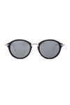 Thom Browne Navy & Silver Round Sunglasses In Black
