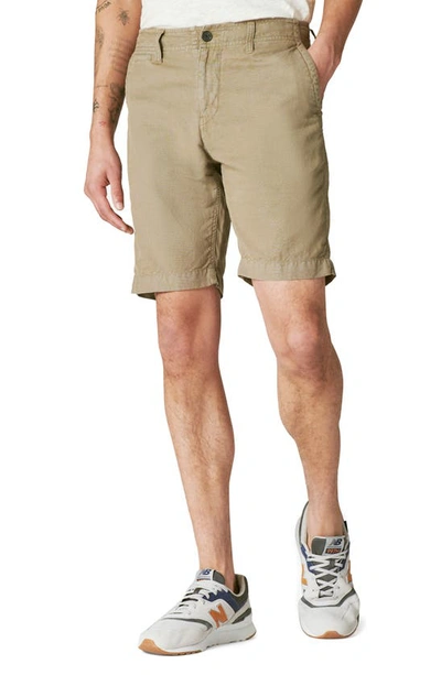 Lucky Brand Laguna Flat Front Linen & Cotton Chino Shorts In Elmwood