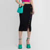 Versace Safety Pin Ribbed-knit Midi Skirt In Black