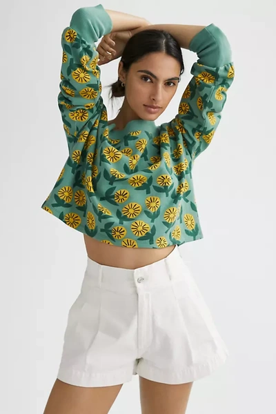DAILY PRACTICE BY ANTHROPOLOGIE MARCELLO VELHO SUNNY FLORAL SWEATSHIRT 