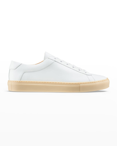 Koio Capri Leather Low-top Sneakers In White Light Gum